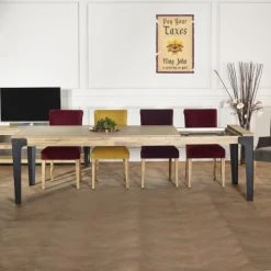 Robin Des Bois Tables à Manger Table à Rallonges Bois Et Métal 260 Cm -Marquee Magasin table a rallonges bois et metal 260 cm 2