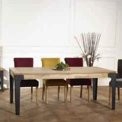 Robin Des Bois Tables à Manger Table à Rallonges Bois Et Métal 260 Cm -Marquee Magasin table a rallonges bois et metal 260 cm 3