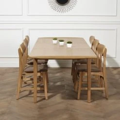 Robin Des Bois Tables à Manger Table à Rallonges Vintage En Chêne Bois Naturel -Marquee Magasin table a rallonges vintage en chene bois naturel 3