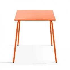 Oviala Tables à Manger Table Carrée Bistro Acier Orange -Marquee Magasin table carree bistro acier orange 4