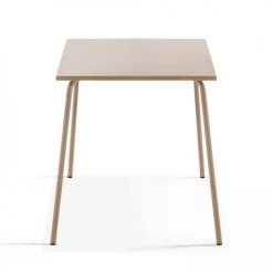Oviala Tables à Manger Table Carrée Bistro En Métal Taupe -Marquee Magasin table carree bistro en metal taupe 4