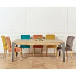 Robin Des Bois Tables à Manger Table Carrée En Bois Et Métal 12 Couverts -Marquee Magasin table carree en bois et metal 12 couverts 4