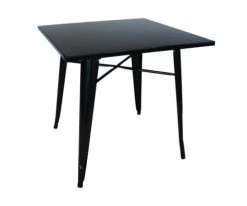 Meubles & Design Tables à Manger Table Carrée En Métal Style Industriel Noir
