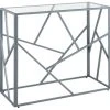Beliani Consoles Et Drapiers Table Console Argenté En Verre -Marquee Magasin table console argente en verre