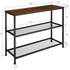 Tectake Consoles Et Drapiers Table Console BRISTOL 100x30x81cm Effet Bois Foncé Industriel -Marquee Magasin table console bristol 100x30x81cm effet bois fonce industriel 4