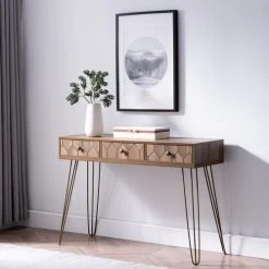 Selsey Consoles Et Drapiers Table Console Hairpin Legs Style Moderne Bois Doré -Marquee Magasin table console hairpin legs style moderne bois dore 1
