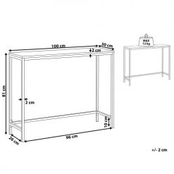 Beliani Consoles Et Drapiers Table Console Imitation Bois Foncé -Marquee Magasin table console imitation bois fonce 5
