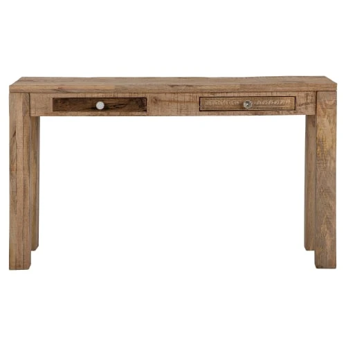 WOMO-DESIGN Consoles Et Drapiers Table Console Marron Avec 2 Tiroirs à L'épaule, 76x132x40 Cm 3 WOMO-DESIGN Consoles Et Drapiers Table Console Marron Avec 2 Tiroirs à L'épaule, 76x132x40 Cm