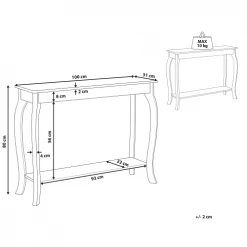 Beliani Consoles Et Drapiers Table Console Noire -Marquee Magasin table console noire