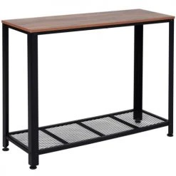 Homcom Consoles Et Drapiers Table Console Vintage Industriel Pieds Réglables