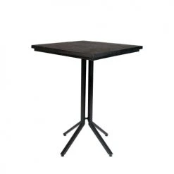 Drawer Tables à Manger Table De Bar Carrée En Bois Et Métal H110cm Noir -Marquee Magasin table de bar carree en bois et metal h110cm noir 2