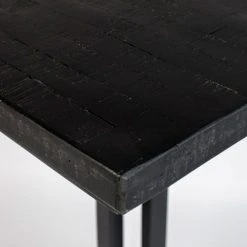 Drawer Tables à Manger Table De Bar Carrée En Bois Et Métal H110cm Noir -Marquee Magasin table de bar carree en bois et metal h110cm noir 3