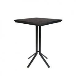 Drawer Tables à Manger Table De Bar Carrée En Bois Et Métal H93cm Noir -Marquee Magasin table de bar carree en bois et metal h93cm noir 2