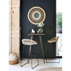 Rendez Vous Déco Tables à Manger Table De Bar Carrée En Métal Gris Métalisé, 2 Personnes -Marquee Magasin table de bar carree en metal gris metalise 2 personnes 1