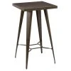 Rendez Vous Déco Tables à Manger Table De Bar Carrée En Métal Gris Métalisé, 2 Personnes -Marquee Magasin table de bar carree en metal gris metalise 2 personnes