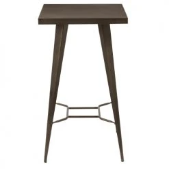 Rendez Vous Déco Tables à Manger Table De Bar Carrée En Métal Gris Métalisé, 2 Personnes -Marquee Magasin table de bar carree en metal gris metalise 2 personnes 4
