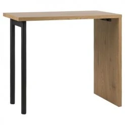 Toilinux Tables à Manger Table De Bar En MDF Et Métal Pour 2 à 3 Personnes Marron Et Noir