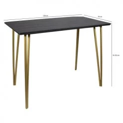 Pirouette Paris Tables à Manger Table De Bar Finition Bois Pieds En Métal Doré 120x70 -Marquee Magasin table de bar finition bois pieds en metal dore 120x70 4