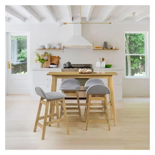 Rendez Vous Déco Tables à Manger Table De Bar Rectangulaire En Bois Clair, 4 Personnes 4 Rendez Vous Déco Tables à Manger Table De Bar Rectangulaire En Bois Clair, 4 Personnes – Image 2