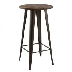 Rendez Vous Déco Tables à Manger Table De Bar Ronde ∅60 Cm En Bois Foncé 2 Personnes