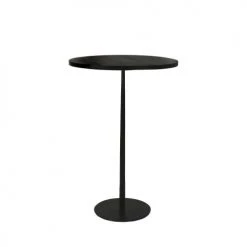Pomax Tables à Manger Table De Bar Ronde En Bois Et Métal D70cm Noir