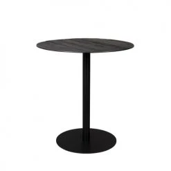 Dutchbone Tables à Manger Table De Bar Ronde En Métal Et Bois D75cm Noir