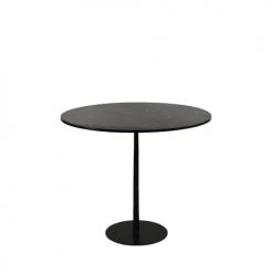 Pomax Tables à Manger Table De Bistrot En Marbre Et Métal D90cm Noir