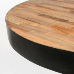 Drawer Tables à Manger Table De Bistrot Ronde En Bois Et Métal D75cm Naturel -Marquee Magasin table de bistrot ronde en bois et metal d75cm naturel 3