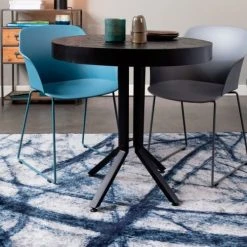 Drawer Tables à Manger Table De Bistrot Ronde En Bois Et Métal D75cm Noir -Marquee Magasin table de bistrot ronde en bois et metal d75cm noir 1