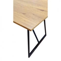 Meubletmoi Tables à Manger Table De Repas 160 Cm Décor Bois Et Pieds Métal Noir -Marquee Magasin table de repas 160 cm decor bois et pieds metal noir 4