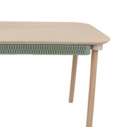 DIZY Design Tables à Manger Table De Repas Avec 2 Tiroirs En Chêne Et Métal Vert -Marquee Magasin table de repas avec 2 tiroirs en chene et metal vert 3