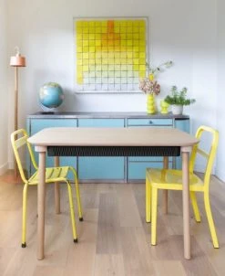 DIZY Design Tables à Manger Table De Repas Avec Tiroir En Chêne Et Métal Noir -Marquee Magasin table de repas avec tiroir en chene et metal noir 2