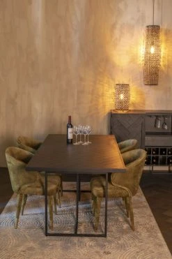 Dutchbone Tables à Manger Table De Repas Bois Et Acier Noir L220 -Marquee Magasin table de repas bois et acier noir l220 2