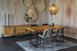 Dutchbone Tables à Manger Table De Repas En Bois Clair Et Acier Noir L180 -Marquee Magasin table de repas en bois clair et acier noir l180 2