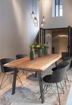 Mathi Design Tables à Manger Table De Repas En Bois Et Acier L 160 -Marquee Magasin table de repas en bois et acier l 160 2