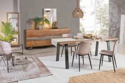 Mathi Design Tables à Manger Table De Repas En Bois Et Acier L 200 -Marquee Magasin table de repas en bois et acier l 200 2