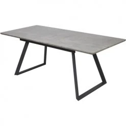 ATHM DESIGN Tables à Manger Table De Repas Extensible Gris Plateau Bois Pieds Métal -Marquee Magasin table de repas extensible gris plateau bois pieds metal 4