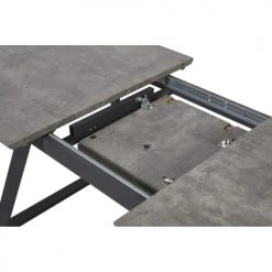 ATHM DESIGN Tables à Manger Table De Repas Extensible Gris Plateau Bois Pieds Métal -Marquee Magasin table de repas extensible gris plateau bois pieds metal 5