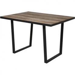 ATHM DESIGN Tables à Manger Table De Repas Extensible Marron Plateau Bois Pieds Métal Noir -Marquee Magasin table de repas extensible marron plateau bois pieds metal noir 2