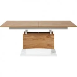 ATHM DESIGN Tables à Manger Table De Repas Extensible Plateau Bois Beige Et Blanc -Marquee Magasin table de repas extensible plateau bois beige et blanc 3