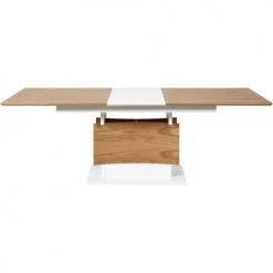 ATHM DESIGN Tables à Manger Table De Repas Extensible Plateau Bois Beige Et Blanc -Marquee Magasin table de repas extensible plateau bois beige et blanc 4
