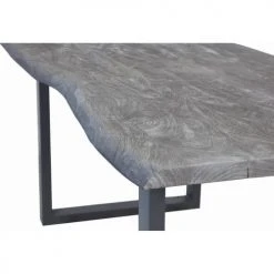 ATHM DESIGN Tables à Manger Table De Repas Gris Plateau Acacia Massif Pieds Métal 240x100cm -Marquee Magasin table de repas gris plateau acacia massif pieds metal 240x100cm 3