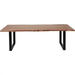 ATHM DESIGN Tables à Manger Table De Repas Marron Plateau Acacia Massif Pieds Métal 240x100cm -Marquee Magasin table de repas marron plateau acacia massif pieds metal 240x100cm 2