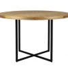 Dutchbone Tables à Manger Table De Repas Ronde En Bois Clair Et Acier Noir D 120 -Marquee Magasin table de repas ronde en bois clair et acier noir d 120