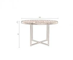 Dutchbone Tables à Manger Table De Repas Ronde En Bois Clair Et Acier Noir D 120 -Marquee Magasin table de repas ronde en bois clair et acier noir d 120 5