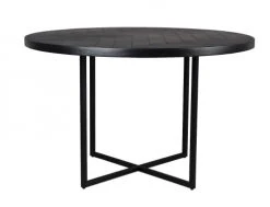 Dutchbone Tables à Manger Table De Repas Ronde En Bois Et Acier Noir D 120