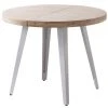 Mathi Design Tables à Manger Table De Repas Ronde Extensible 6 Personnes En Bois Et Acier Blanc -Marquee Magasin table de repas ronde extensible 6 personnes en bois et acier blanc