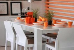 Dmora Tables à Manger Table De Salle à Manger Effet Bois Blanc -Marquee Magasin table de salle a manger effet bois blanc 2