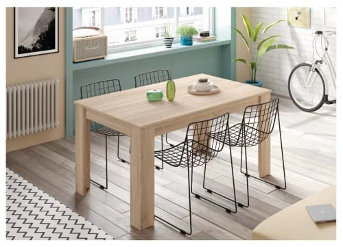 Dmora Tables à Manger Table De Salle à Manger Effet Bois Chêne 6 Dmora Tables à Manger Table De Salle à Manger Effet Bois Chêne – Image 4