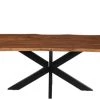 Hellin Tables à Manger Table De Salle à Manger Rectangulaire En Acacia Et Métal Noir L180